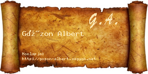 Gózon Albert névjegykártya